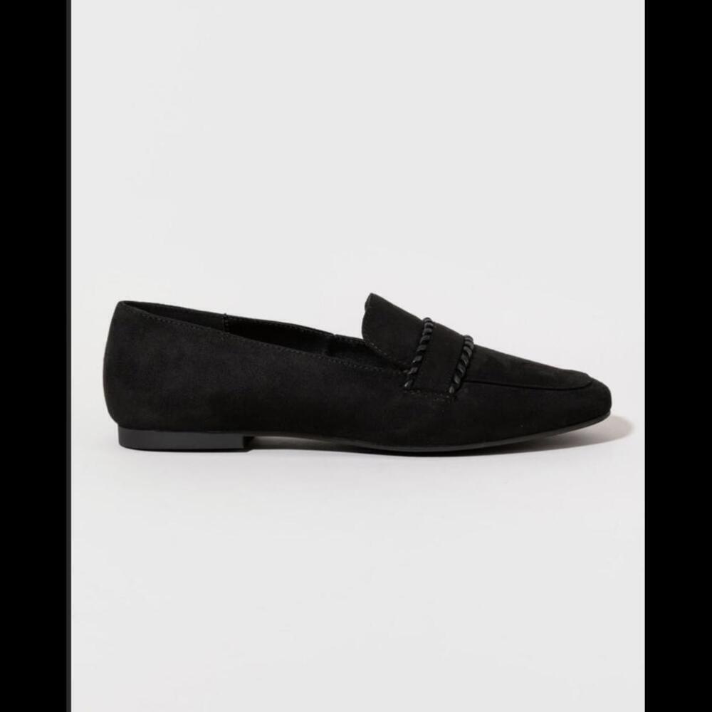 Kensie Natalia Braid Loafer Shoes - Black - Size 8